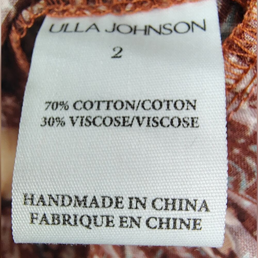 Ulla Johnson Midi Skirt Verity Tiered Floral Print Cotton Rosebud Peasant Size 2 - Picture 5 of 13